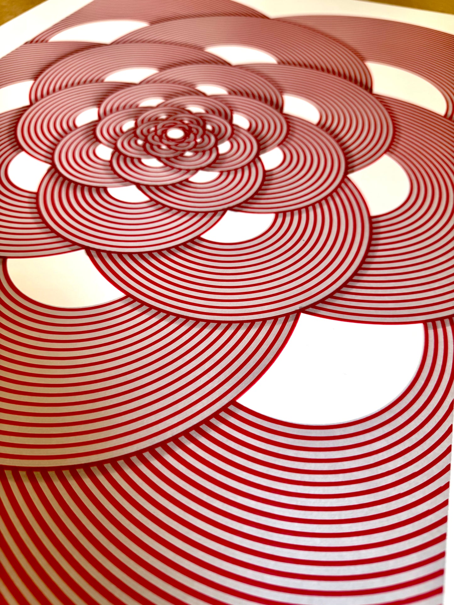 Flower A2 (Red and Grey on White)