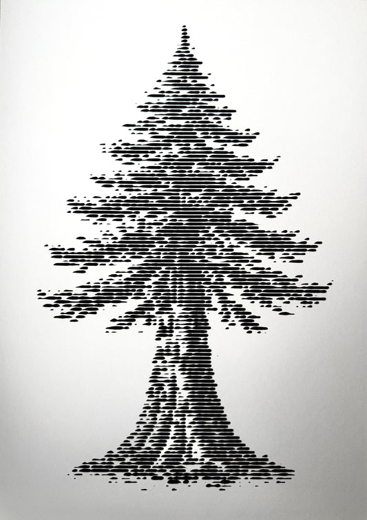 Tall Tree A3 (Black on White)